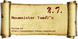 Neumeister Tamás névjegykártya